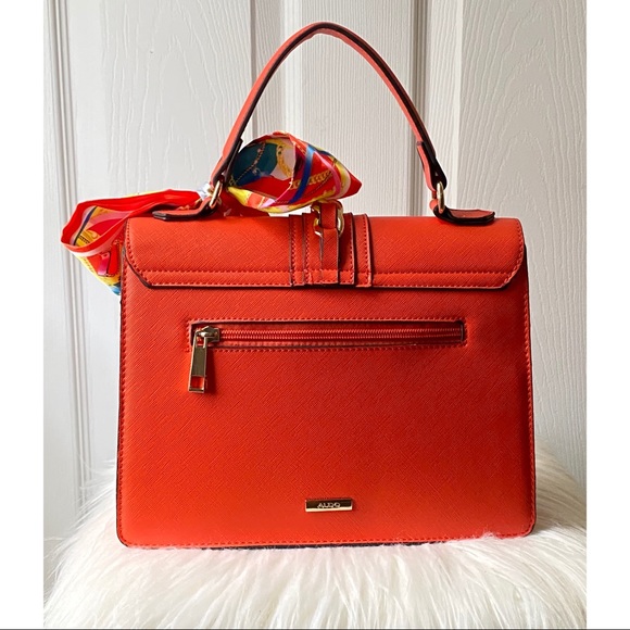NWT ALDO SUMMER Glendaa Hot Orange Rare Satchel - Picture 4 of 6